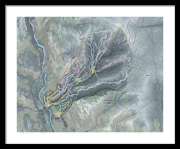 Whiteface Ski Trail Map - Framed Print - Powderaddicts