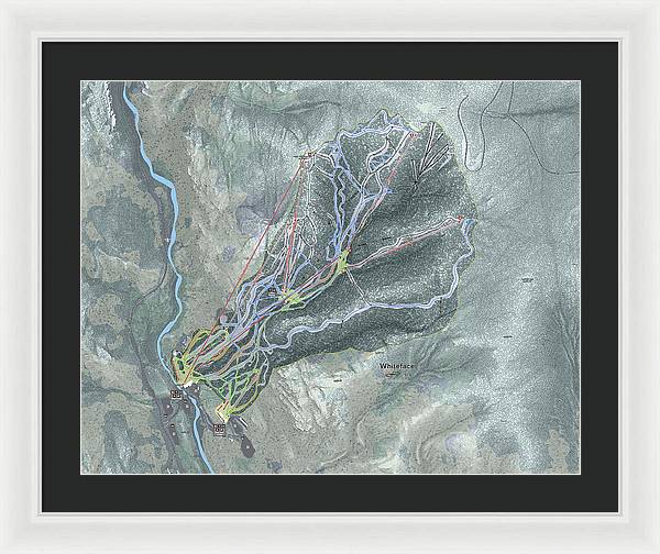 Whiteface Ski Trail Map - Framed Print - Powderaddicts
