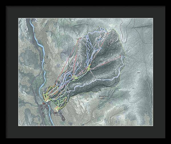 Whiteface Ski Trail Map - Framed Print - Powderaddicts