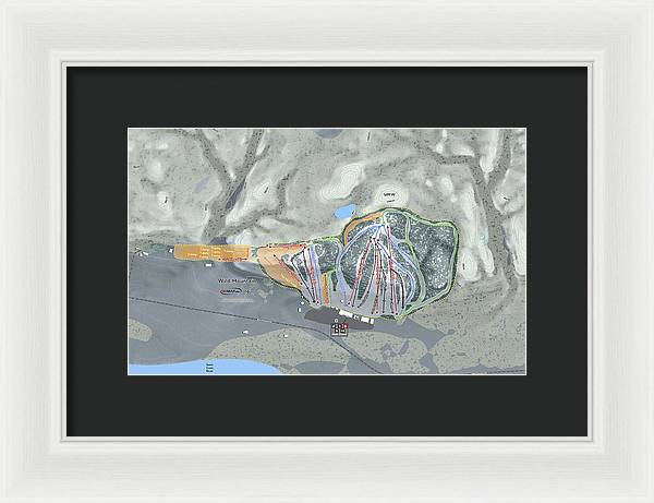 Wild Mountain Ski Trail Map - Framed Print - Powderaddicts