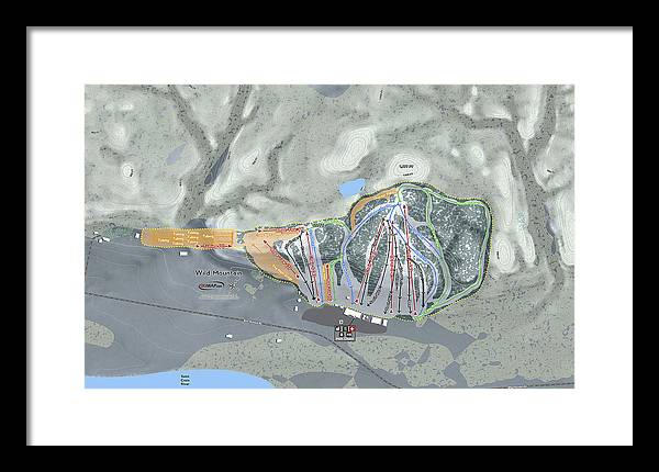 Wild Mountain Ski Trail Map - Framed Print - Powderaddicts