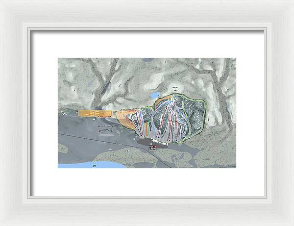 Wild Mountain Ski Trail Map - Framed Print - Powderaddicts