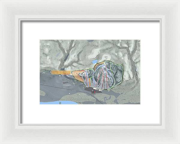 Wild Mountain Ski Trail Map - Framed Print - Powderaddicts