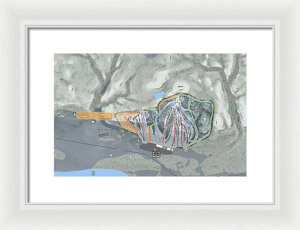 Wild Mountain Ski Trail Map - Framed Print - Powderaddicts