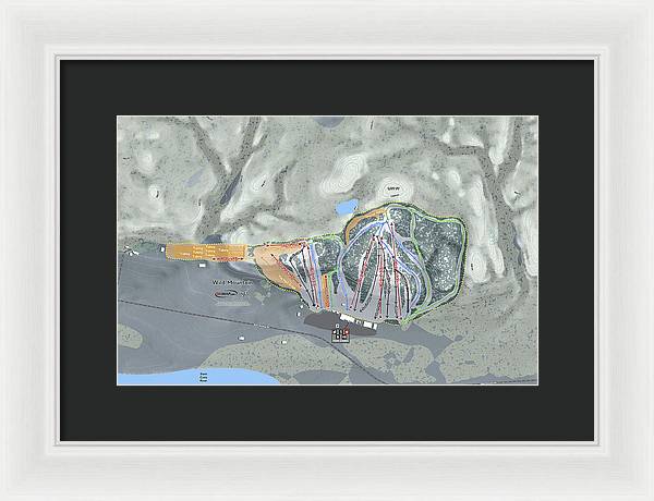 Wild Mountain Ski Trail Map - Framed Print - Powderaddicts