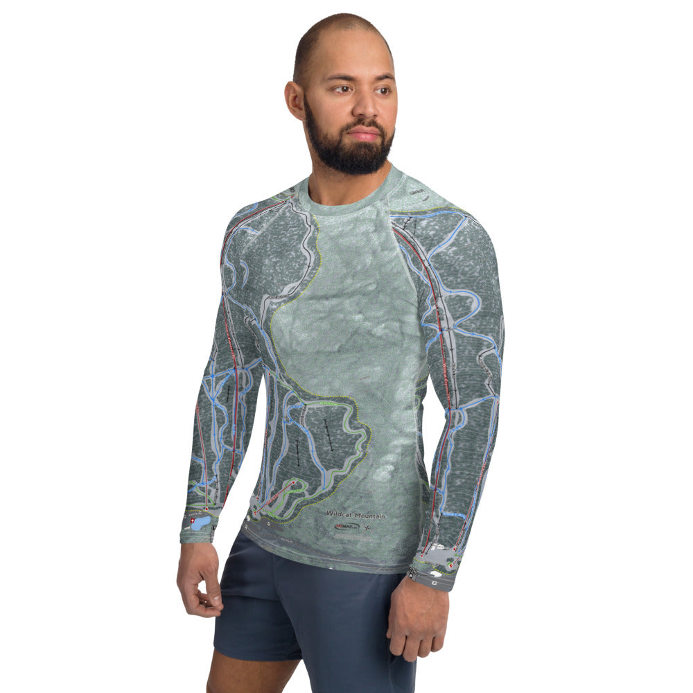 Wildcat Mountain, New Hampshire Ski Trail Map Men's Base Layer Top - Powderaddicts