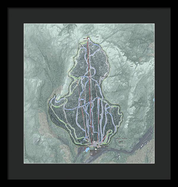 Wildcat Mountain Ski Trail Map - Framed Print - Powderaddicts