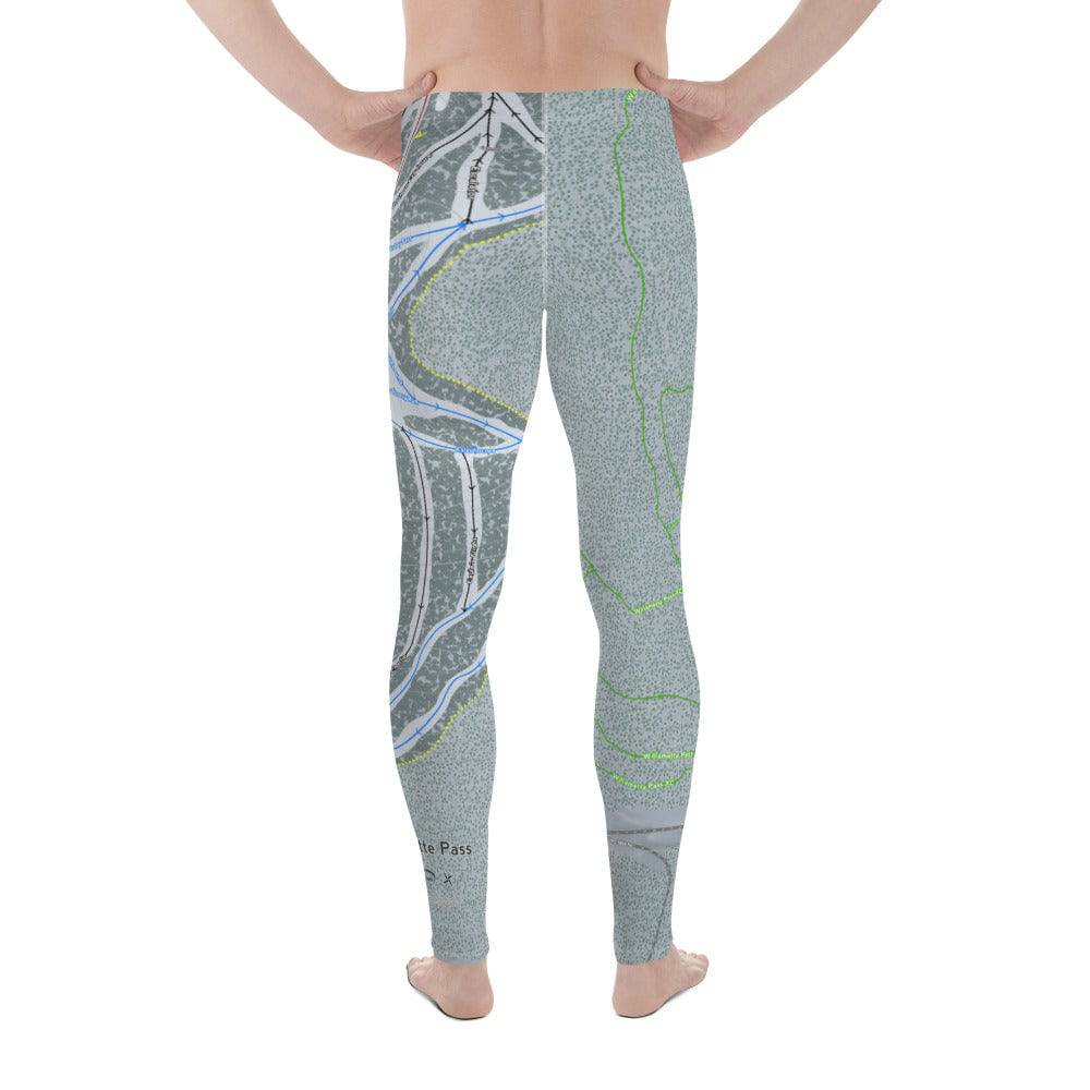 Willamette Pass, Oregon Ski Trail Map Men's Base Layer Bottom - Powderaddicts