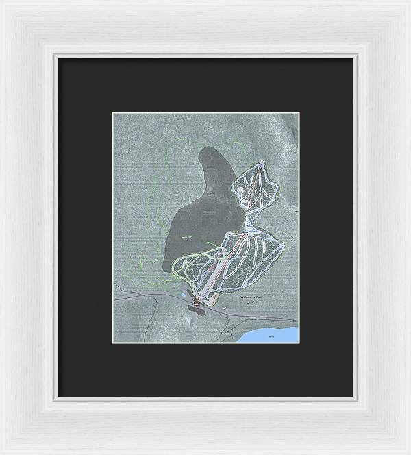 Willamette Pass Ski Trail Map - Framed Print - Powderaddicts