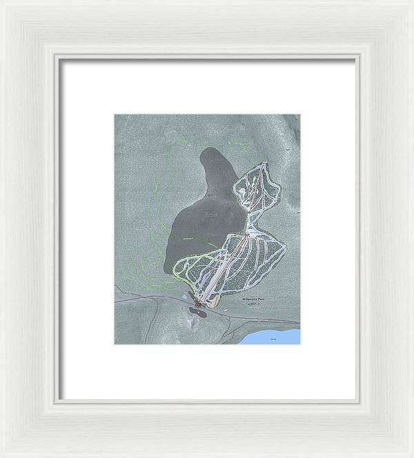 Willamette Pass Ski Trail Map - Framed Print - Powderaddicts