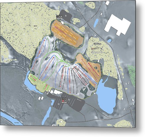 Wilmot Ski Trail Map - Metal Print - Powderaddicts