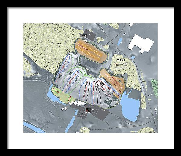 Wilmot Ski Trail Map - Framed Print - Powderaddicts