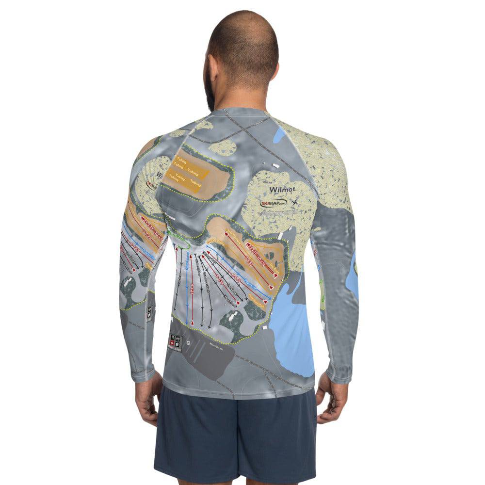 Wilmot, Wisconsin Ski Trail Map Men's Base Layer Top - Powderaddicts