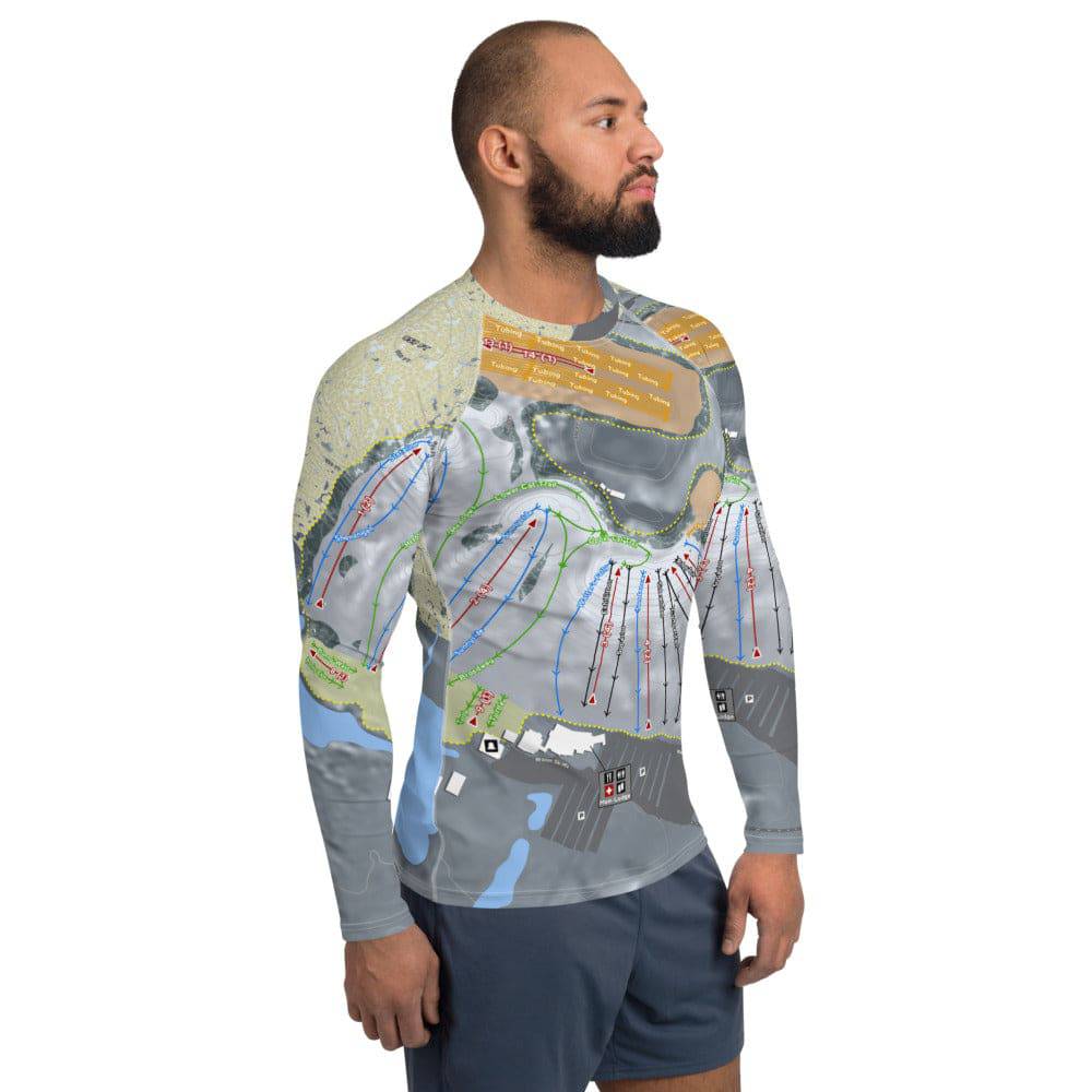 Wilmot, Wisconsin Ski Trail Map Men's Base Layer Top - Powderaddicts
