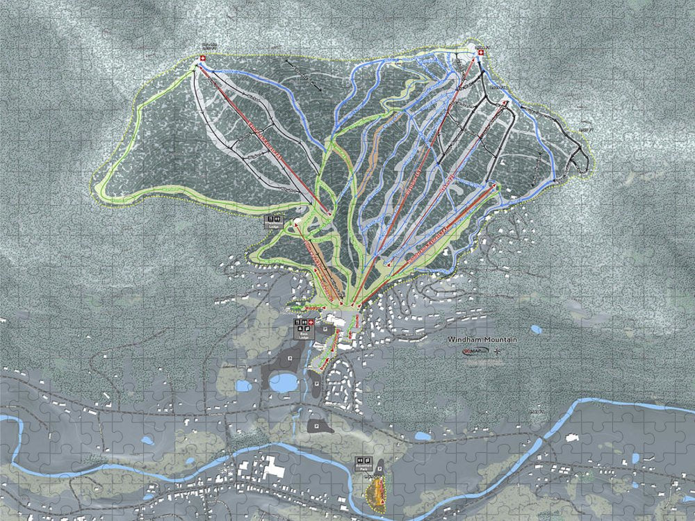 Windham, New York Ski Trail Map - Puzzle - Powderaddicts