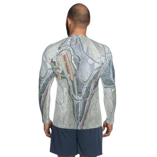 Wintergreen, Virginia Ski Trail Map Men's Base Layer Top - Powderaddicts