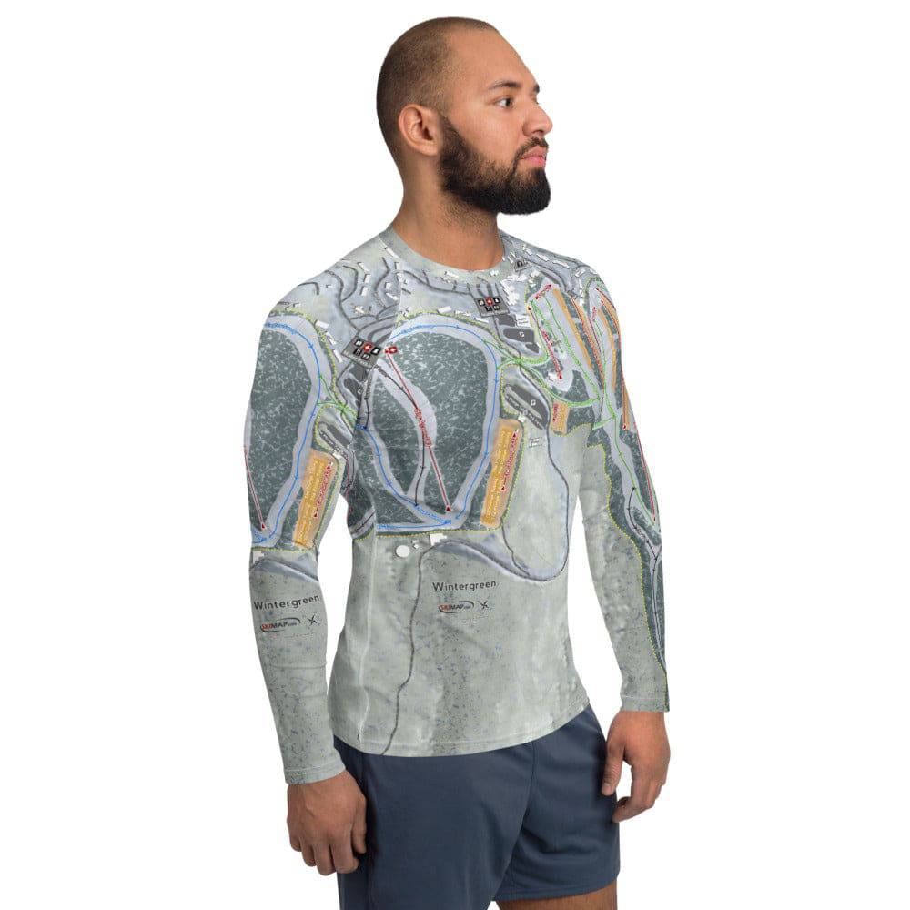 Wintergreen, Virginia Ski Trail Map Men's Base Layer Top - Powderaddicts