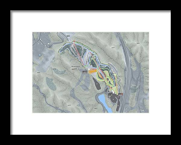 Winterplace Ski Trail Map - Framed Print - Powderaddicts