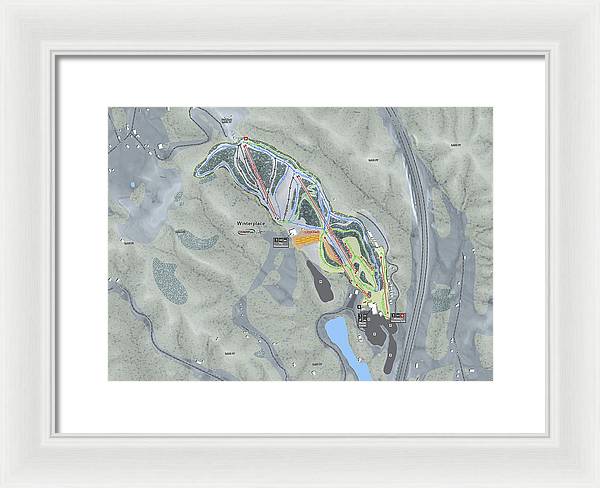 Winterplace Ski Trail Map - Framed Print - Powderaddicts