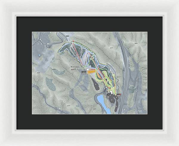 Winterplace Ski Trail Map - Framed Print - Powderaddicts