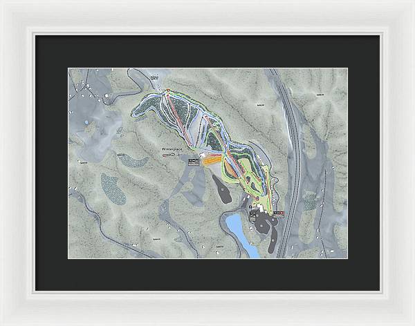 Winterplace Ski Trail Map - Framed Print - Powderaddicts