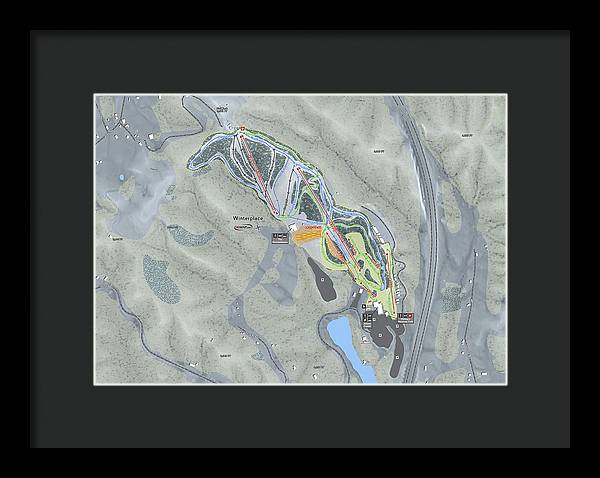 Winterplace Ski Trail Map - Framed Print - Powderaddicts