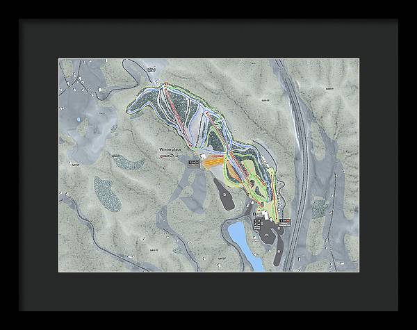 Winterplace Ski Trail Map - Framed Print - Powderaddicts