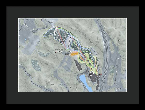 Winterplace Ski Trail Map - Framed Print - Powderaddicts