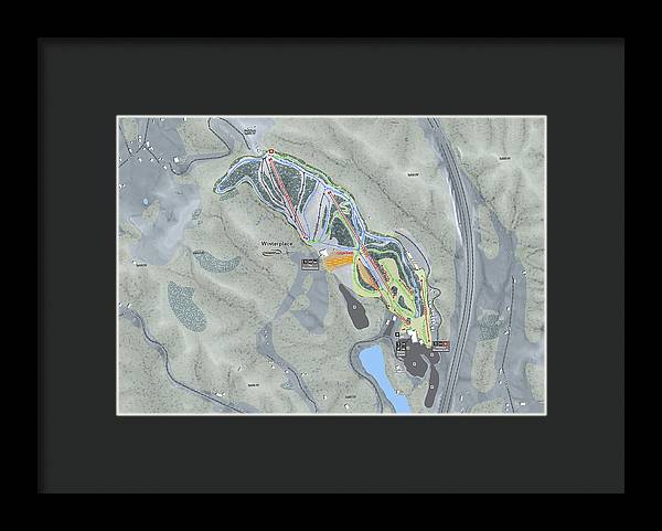 Winterplace Ski Trail Map - Framed Print - Powderaddicts