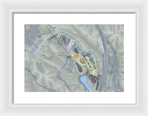 Winterplace Ski Trail Map - Framed Print - Powderaddicts