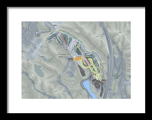 Winterplace Ski Trail Map - Framed Print - Powderaddicts