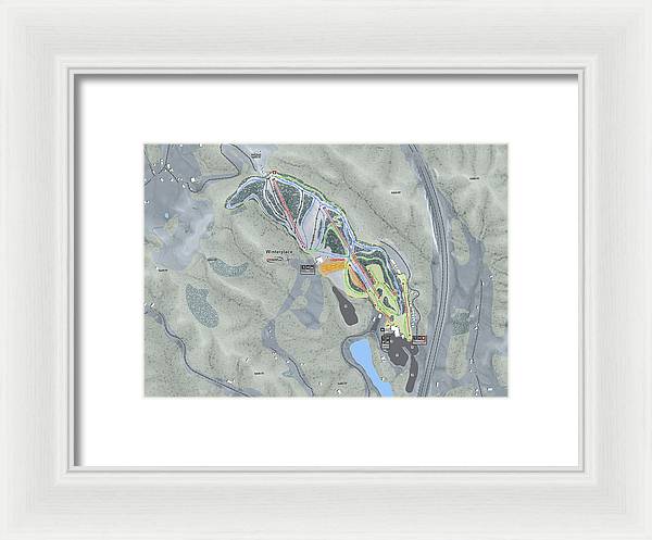 Winterplace Ski Trail Map - Framed Print - Powderaddicts