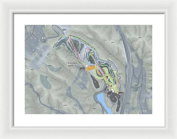 Winterplace Ski Trail Map - Framed Print - Powderaddicts