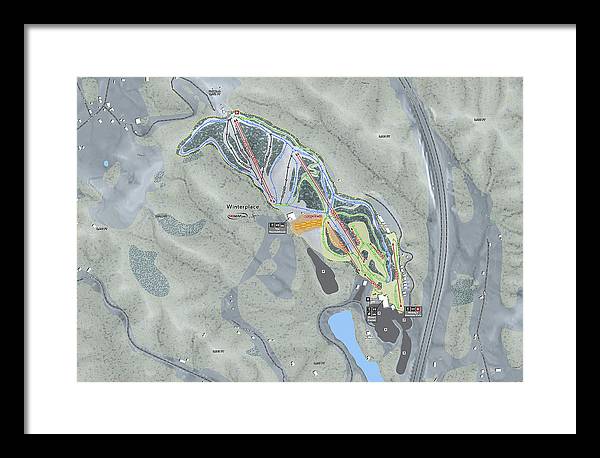 Winterplace Ski Trail Map - Framed Print - Powderaddicts