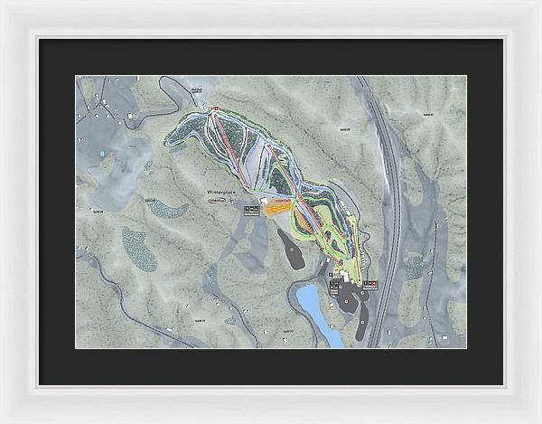 Winterplace Ski Trail Map - Framed Print - Powderaddicts