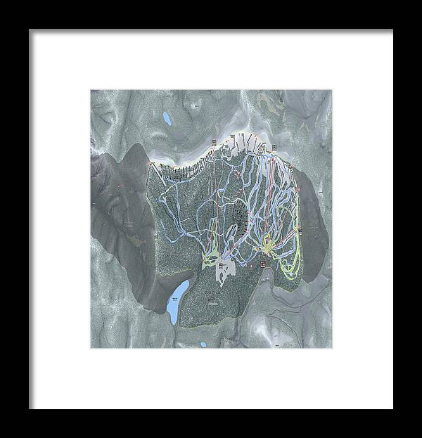 Wolf Creek Ski Trail Map - Framed Print - Powderaddicts