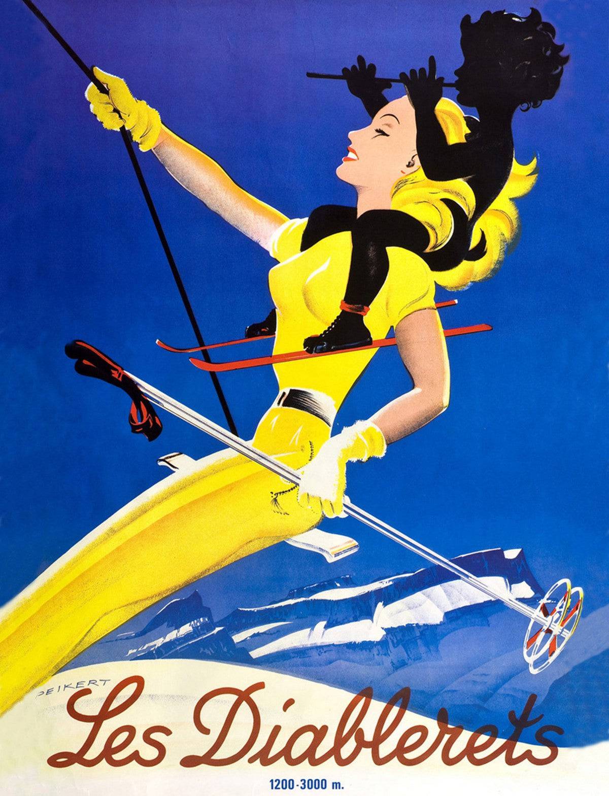 Woman Skiing on Les Diablerets - Powderaddicts