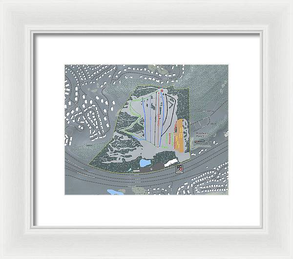 Woodward Ski Trail Map - Framed Print - Powderaddicts