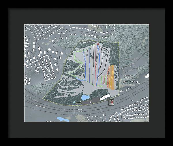Woodward Ski Trail Map - Framed Print - Powderaddicts