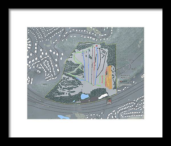 Woodward Ski Trail Map - Framed Print - Powderaddicts