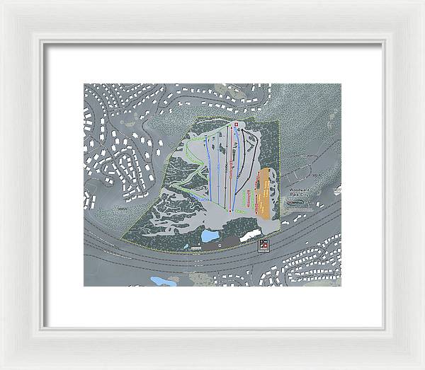 Woodward Ski Trail Map - Framed Print - Powderaddicts