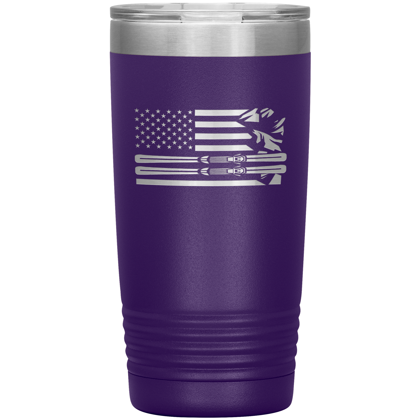 USA Ski Flag 20oz Tumbler - Powderaddicts
