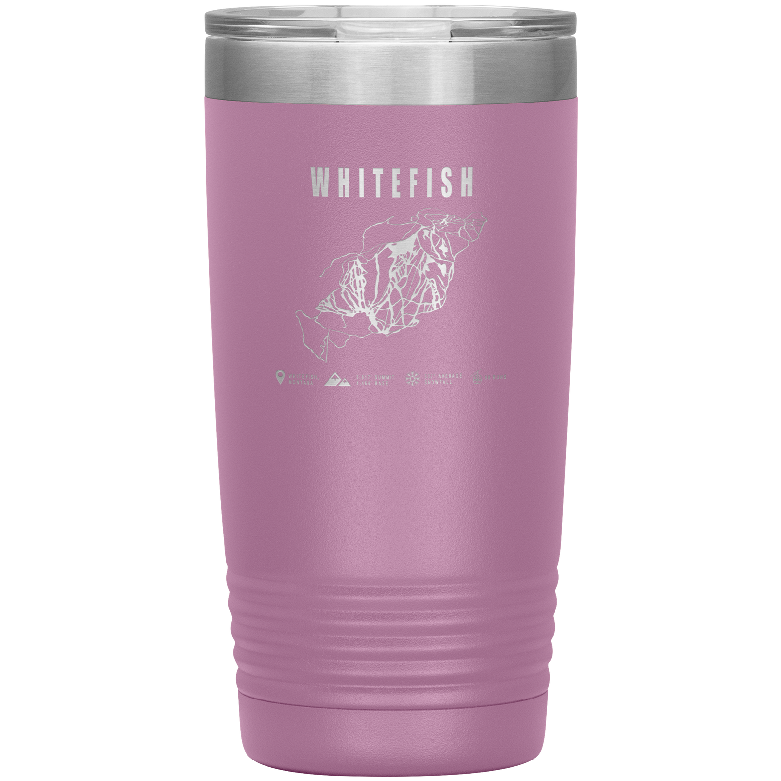 Whitefish Montana Ski Trail Map 20oz Tumbler - Powderaddicts