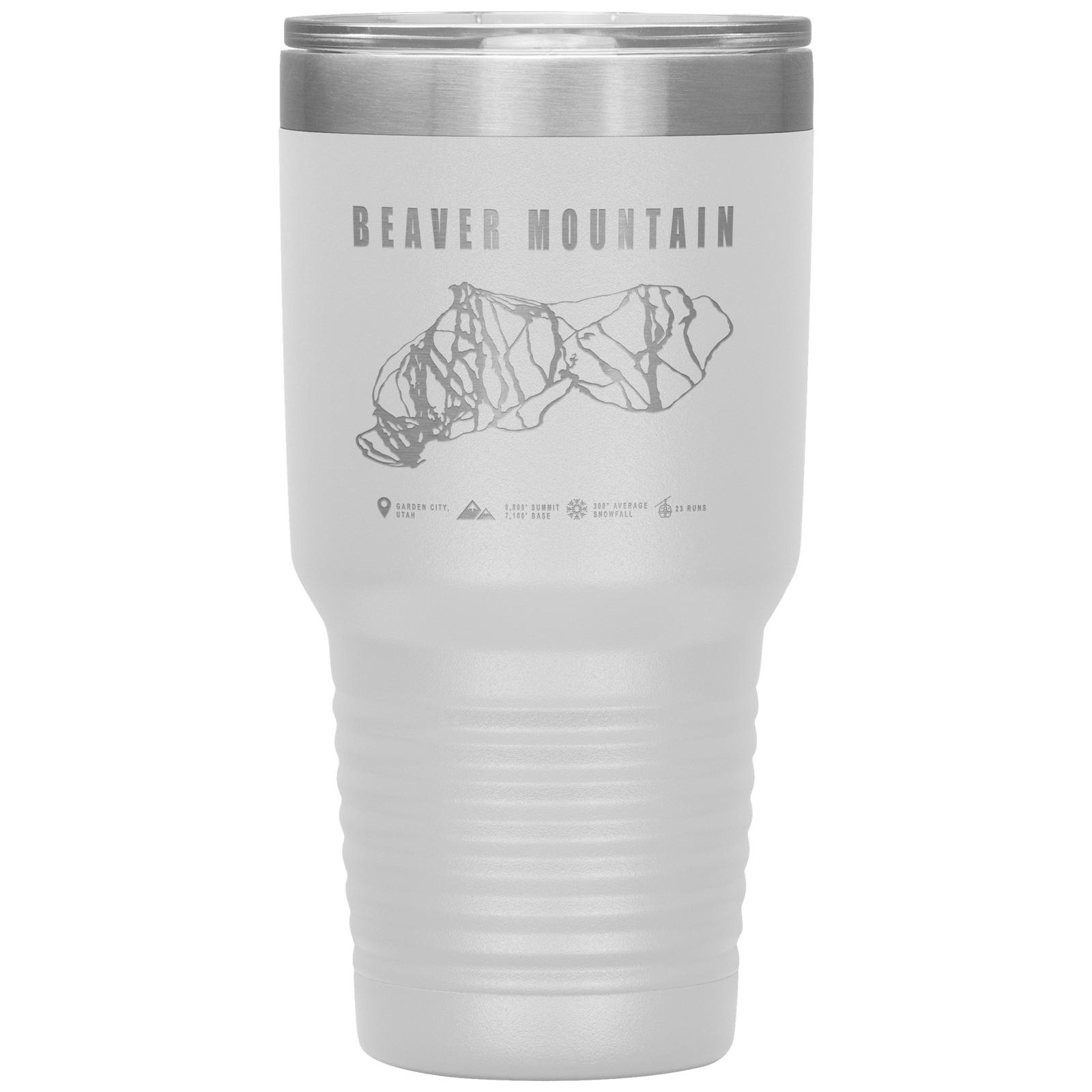 Brian Head,Utah Ski Trail Map 30oz Tumbler - Powderaddicts
