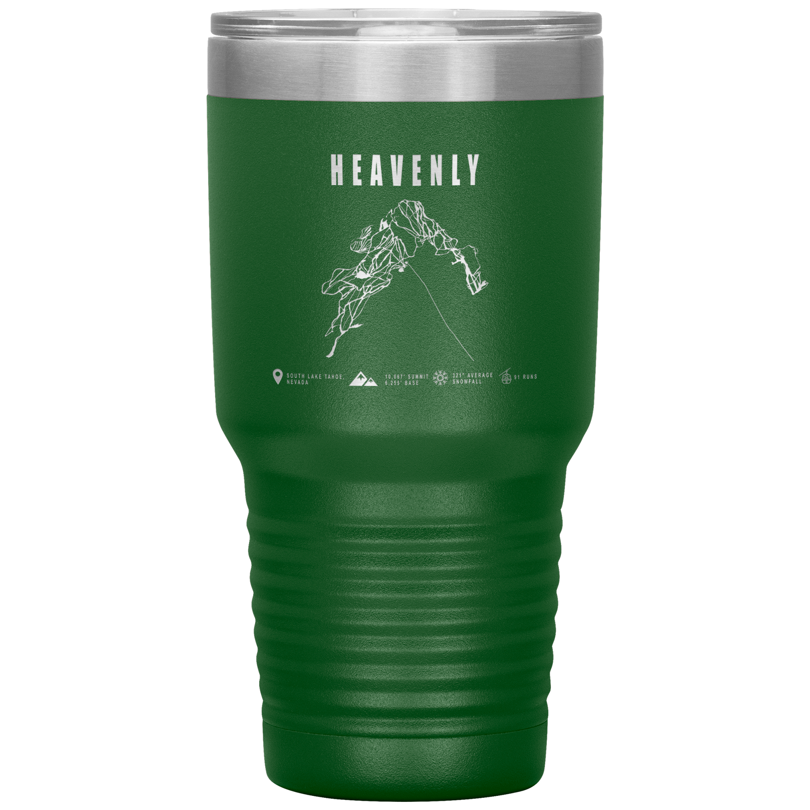 Heavenly, Nevada Ski Trail Map 30oz Tumbler - Powderaddicts