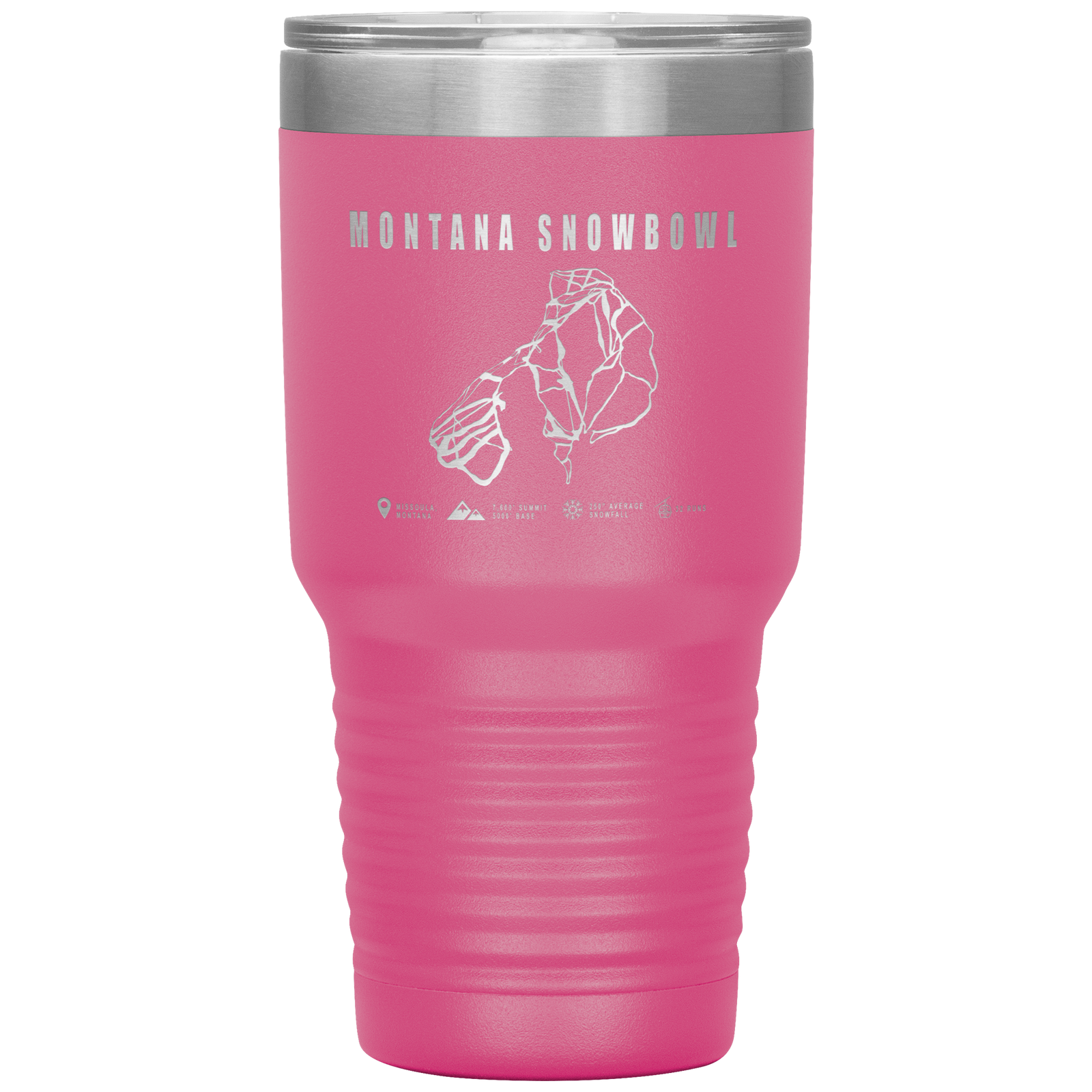 Montana Snowbowl, Montana Ski Trail Map 30oz Tumbler - Powderaddicts
