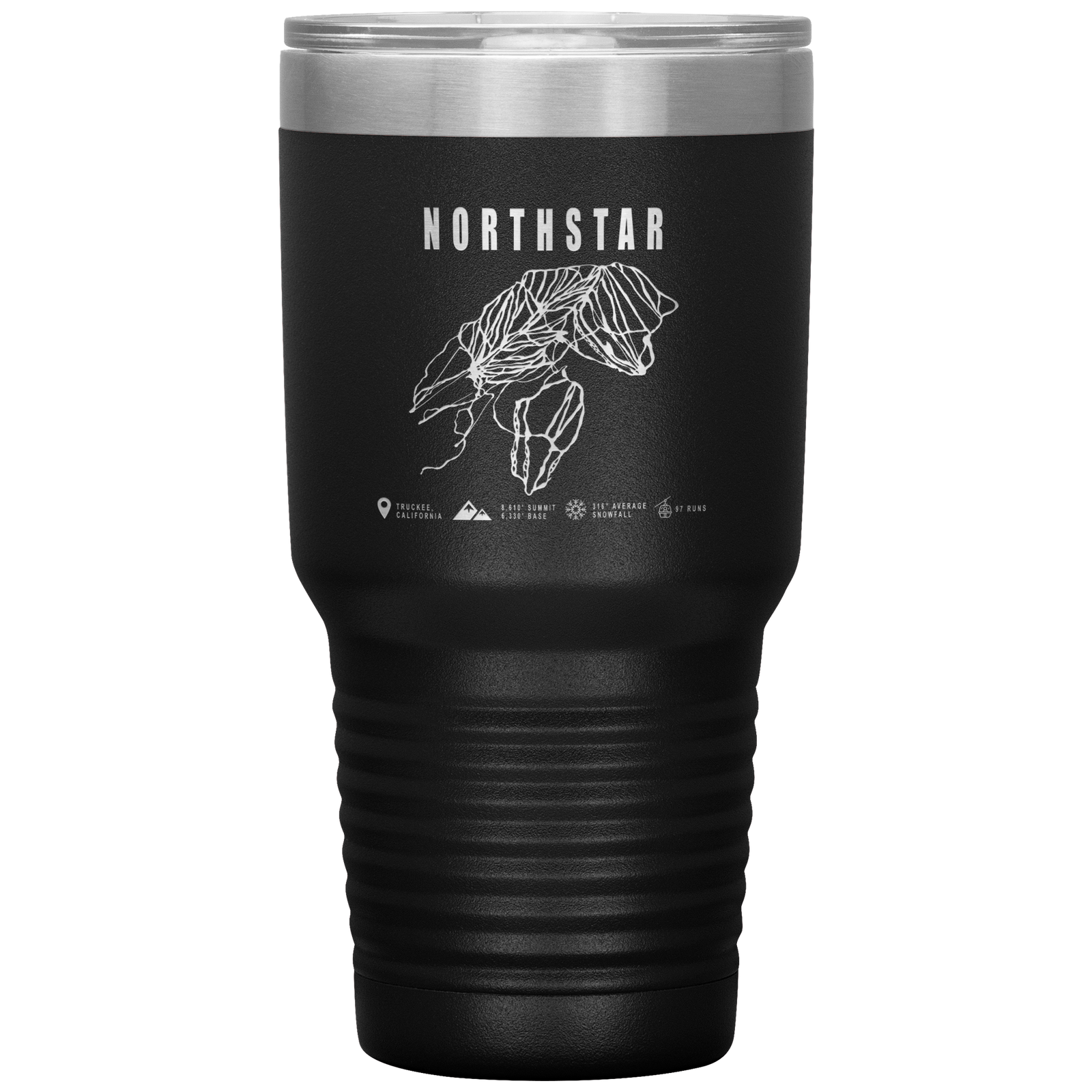 Northstar, California Ski Trail Map 30oz Tumbler - Powderaddicts