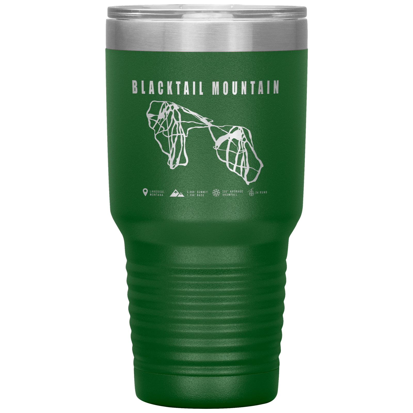 Blacktail Mountain Montana Ski Trail Map 30oz Tumbler - Powderaddicts