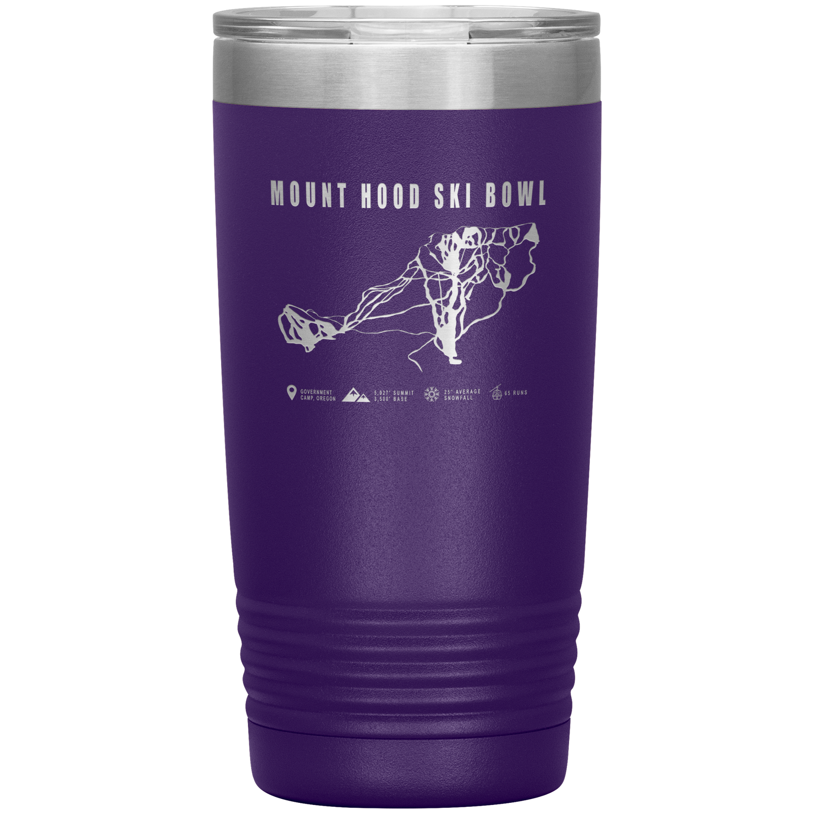 Mount Hood Ski Bowl, Oregon Ski Trail Map 20oz Tumbler - Powderaddicts