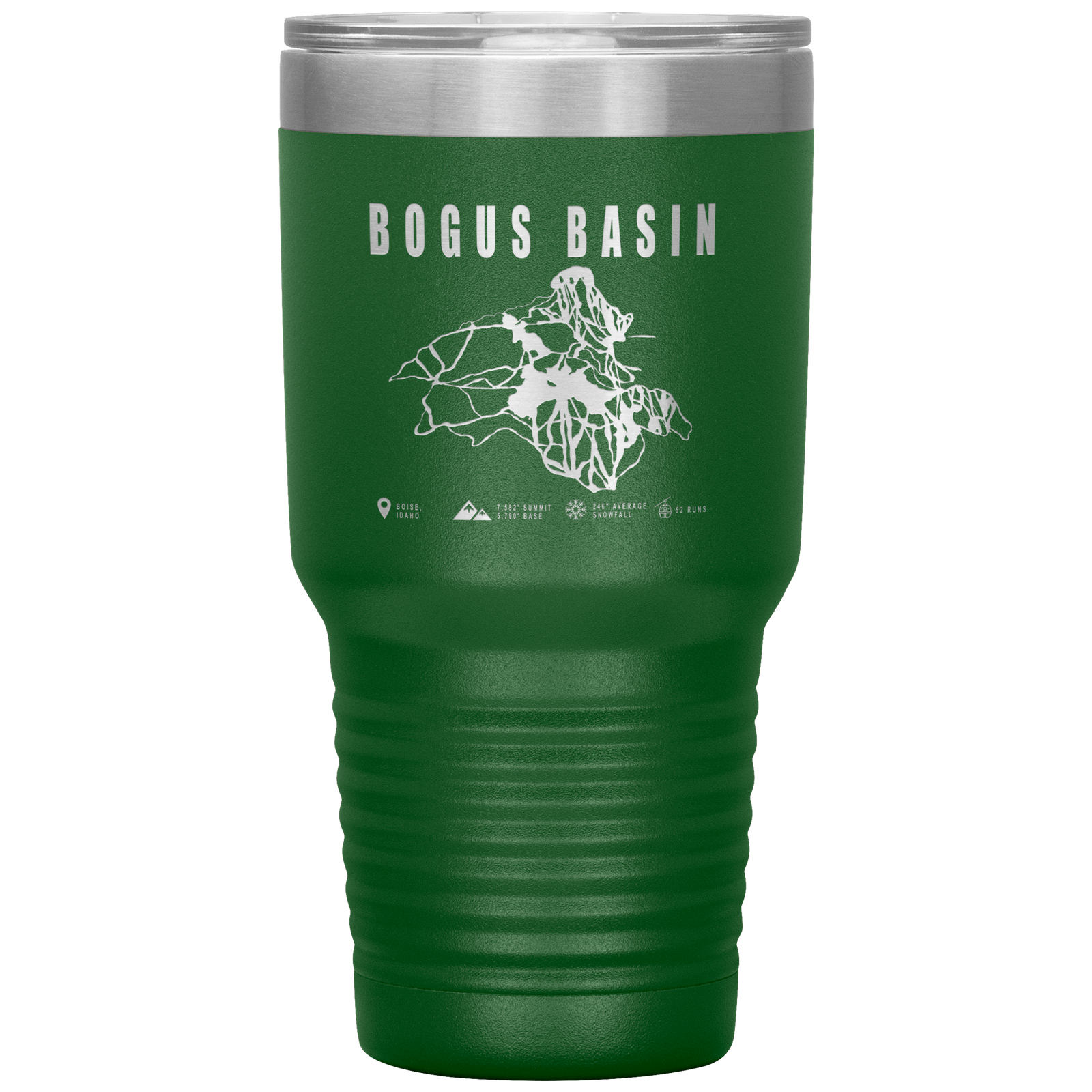 Bogus Basin Idaho Ski Trail Map 30oz Tumbler - Powderaddicts